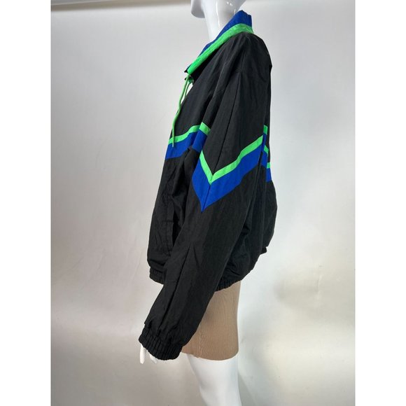 Casual Club Vintage Retro Windbreaker  M Black   Nylon - Picture 9 of 16